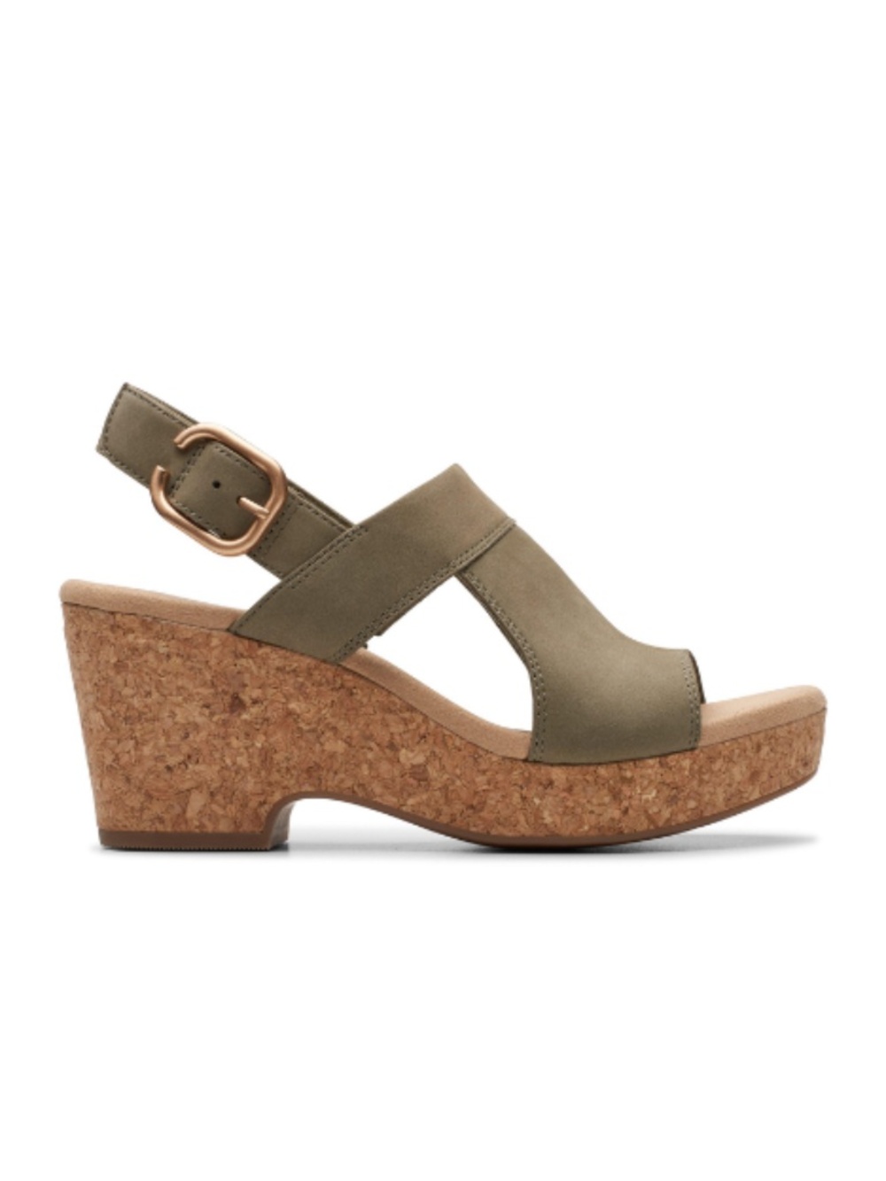 Women's Clarks Giselle Rose Sandals Olive Nubuck. 26176900